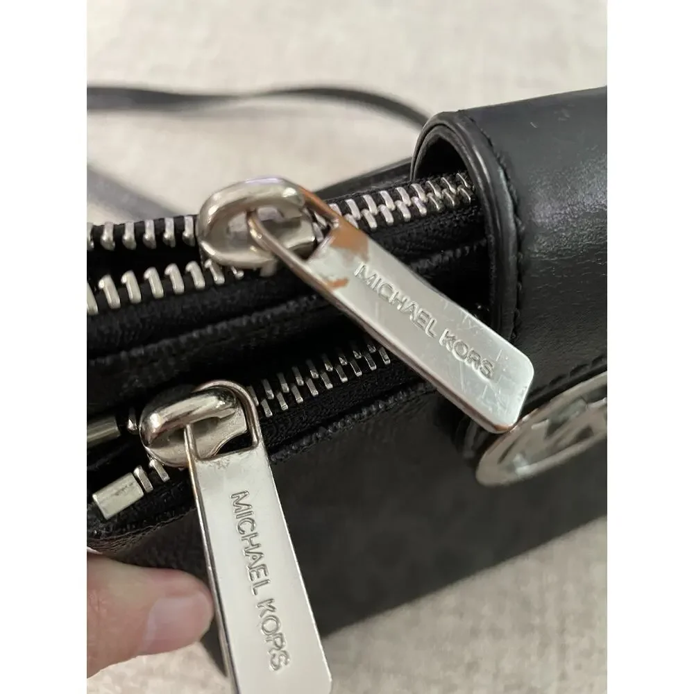 Michael Kors Black Leather Cross Body Purse